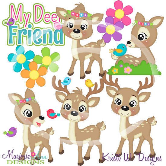 My Deer Friend SVG Cutting Files/Paper Piecing +Clipart - Click Image to Close